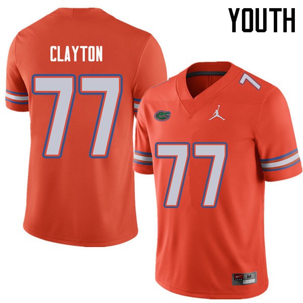 Jordan Brand Youth #77 Antonneous Clayton Florida Gators College Football Jersey Orange